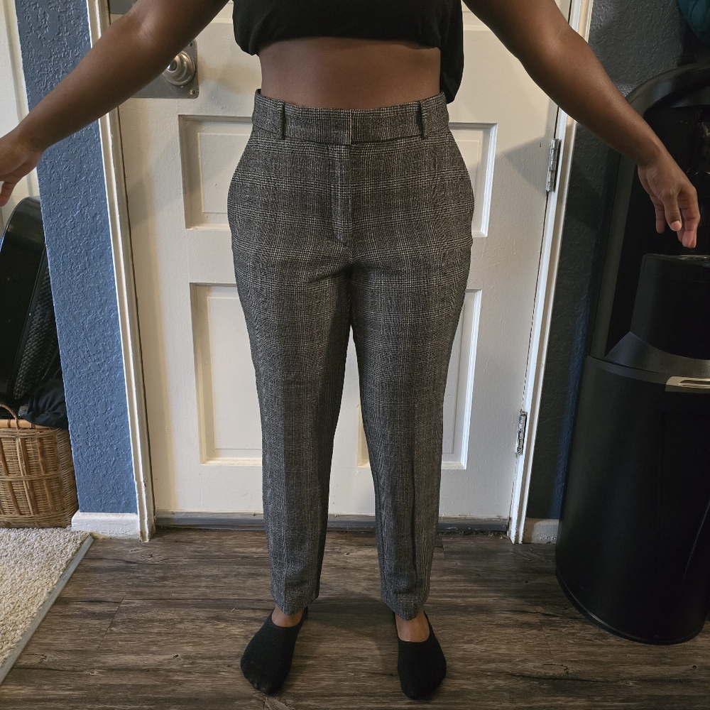 Stylish Gray Plaid Trousers